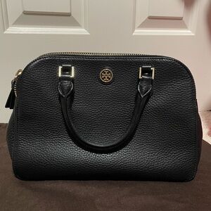 Tory Burch Black Pebbled Leather Satchel